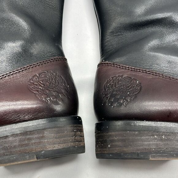 Brown & Black Leather VInce Camuto Knee High Boots - Picture 5 of 8